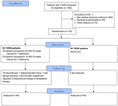 The Effects of Vitamin D Supplementation on Metabolic and Oxidative Stress Markers in Patients With Type 2 Diabetes: A 6-Month Follow Up Randomized Controlled Study